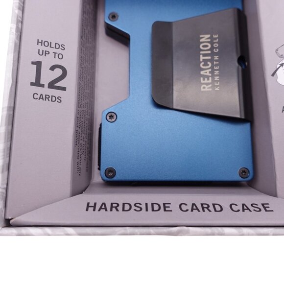 NIB Kenneth Cole Reaction Hardside Card Case Wallet Blue RFID Protection - Picture 4 of 6